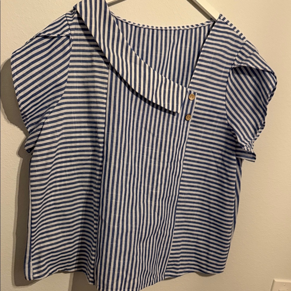 Striped Blue Women's Top